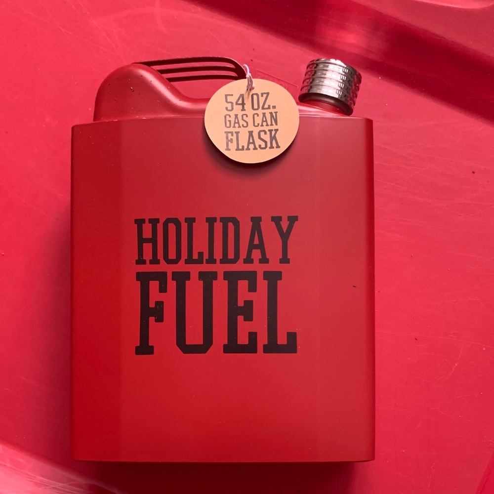 Red Holiday Fuel Gas Can Flask